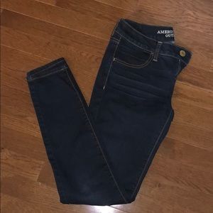 Dark wash super stretch jegging AEO